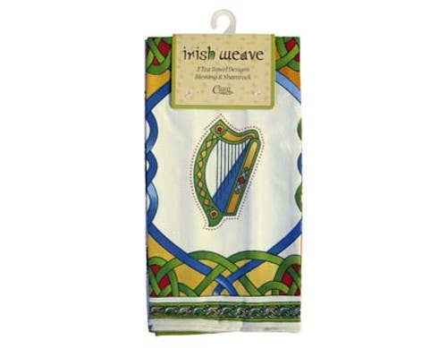 Irish Blessing & Emblems of Ireland Tea Towel
