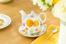 Tea For One Set - Dahlia Bloom Fine Porcelain