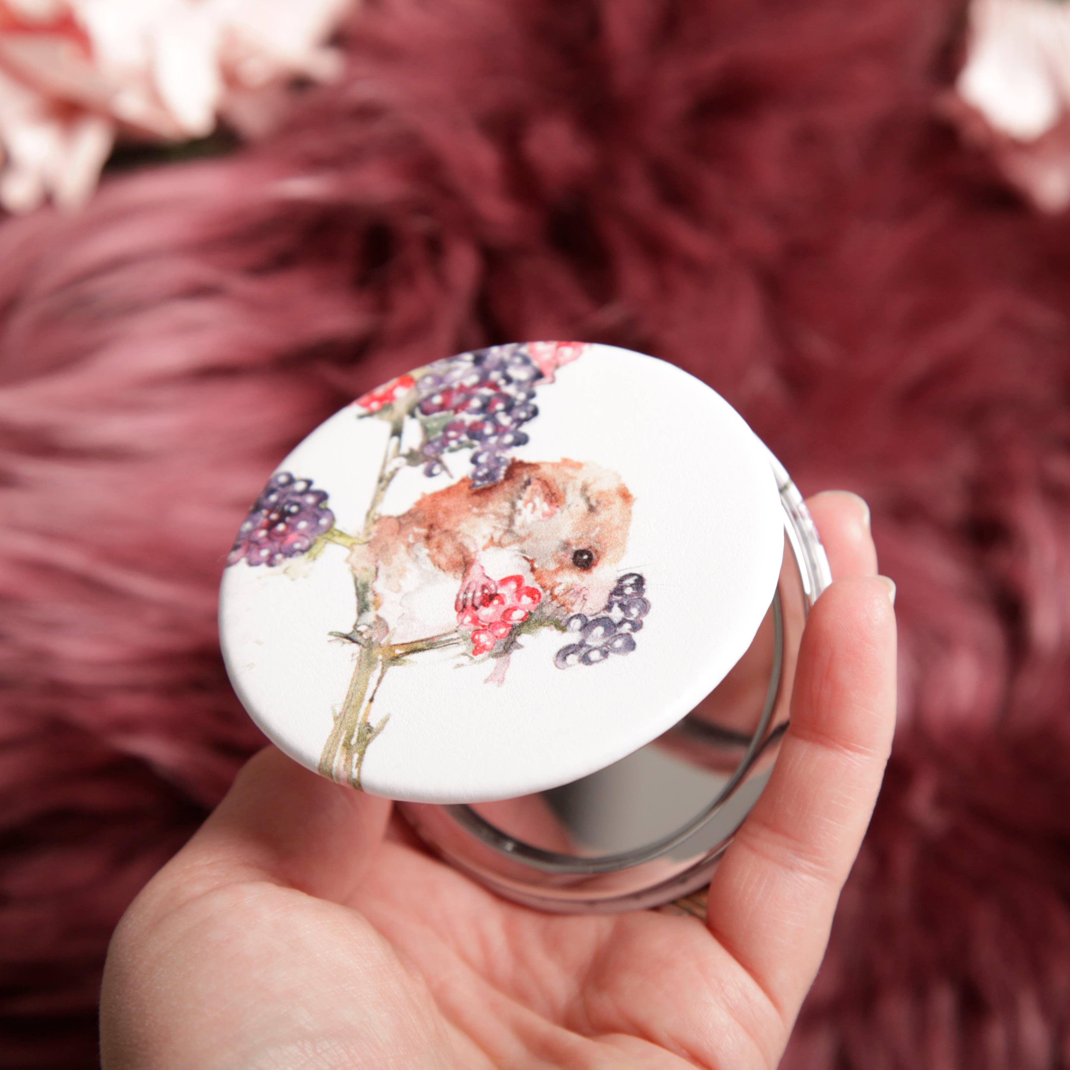 Compact Mirror - Field Mouse Design Watercolour