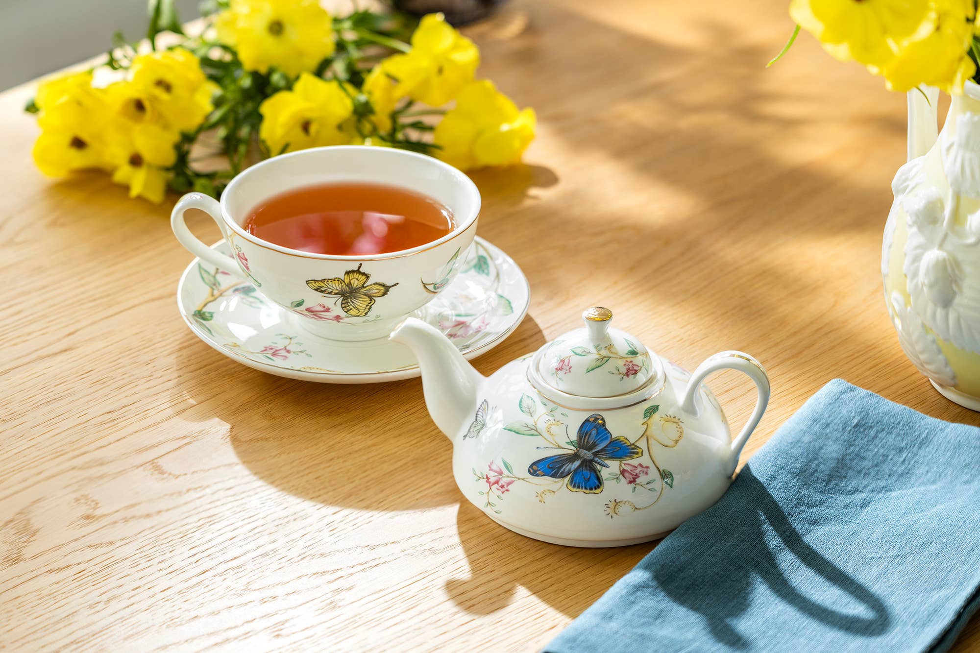 Tea For One Set - Butterfly Meadow Fine Porcelain