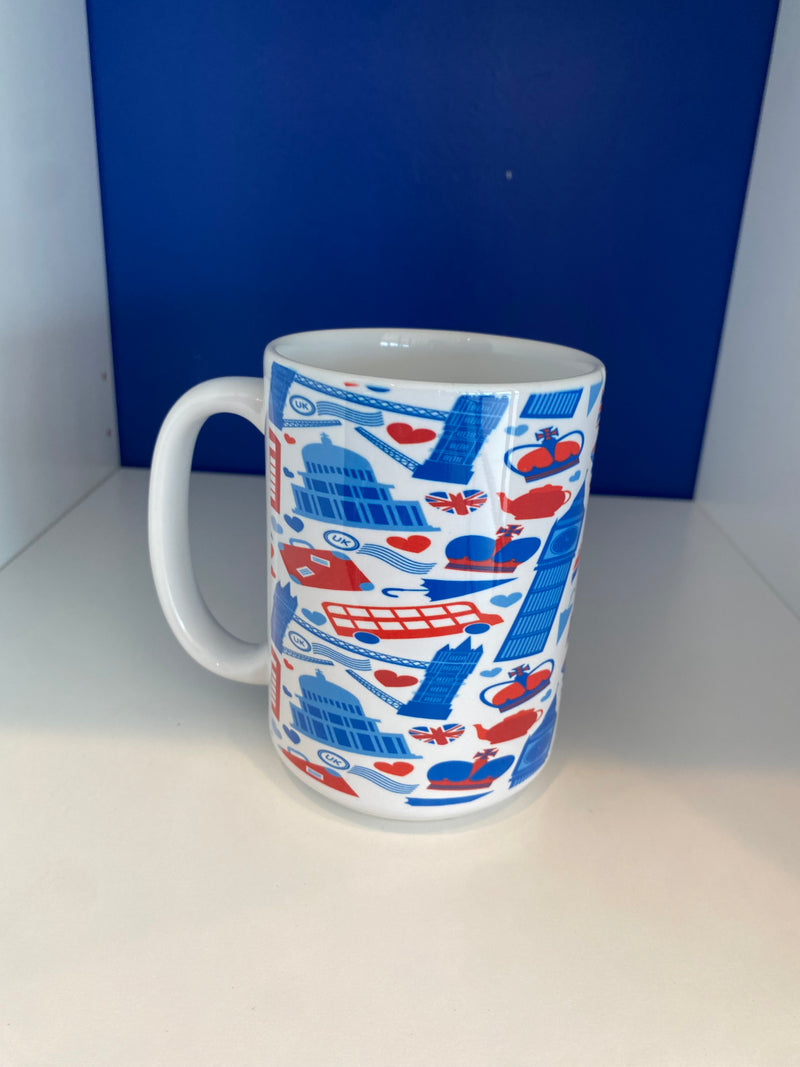 Mug 15oz. Custom Made UK Icon Theme.