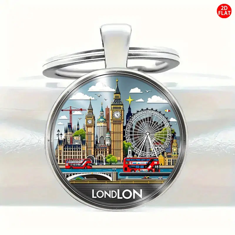 Key Ring. Vintage London, Big Ben & London Eye
