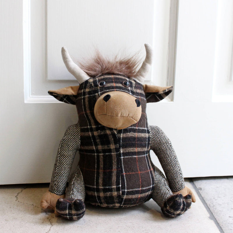 Doorstop - Highland Cow Novelty Brown (5.9" x 8.7" x 9.4")