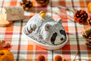 Butter Dish - Raccoon with Acorn