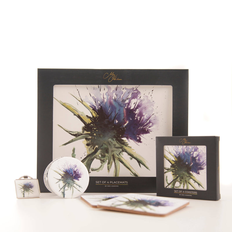 Coasters - The Thistles -  Thistle Watercolour Design