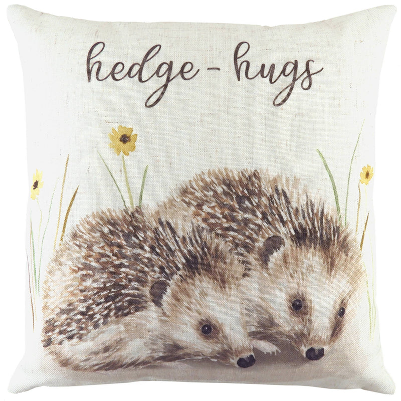 Cushion Cover only - Woodland Hedge-Hugs Cushion Sand: 16.9 x 16.9"