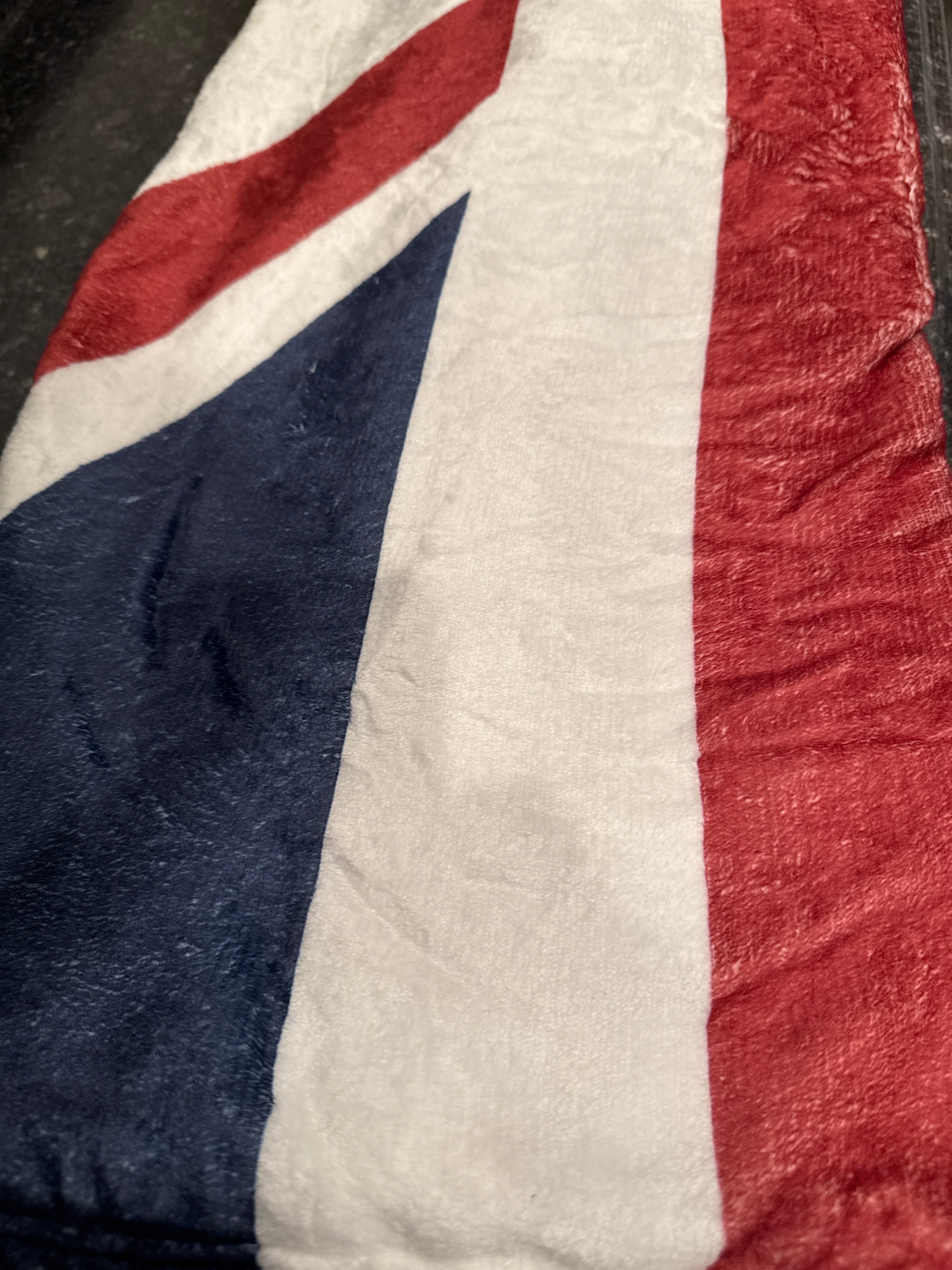 Throw - UK Union Jack Flag Fleece Throw 59 x 71" (Colour is distressed)