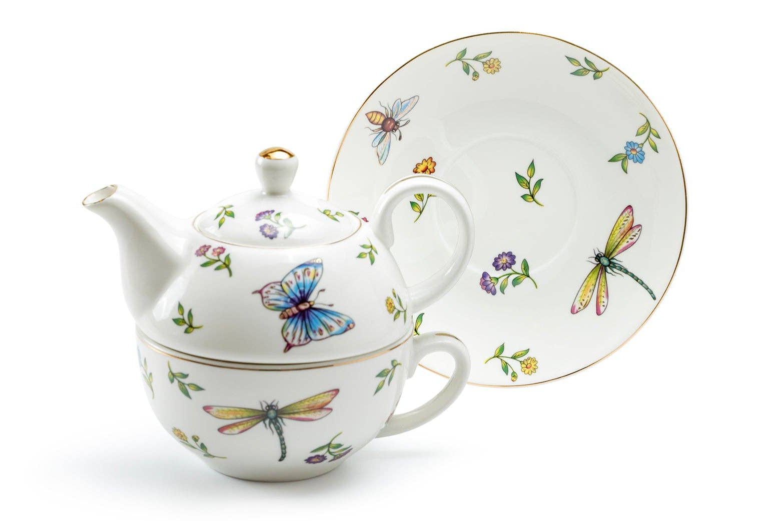 Tea For One Set - Summer Garden Fine Porcelain