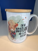 Mug 15oz. Custom Made Highland Cow with (I’m Fae Scotland and I’ll Nae keep calm)