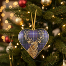 #42 Tinker Tailor Purple Tartan Stag Christmas Ornament