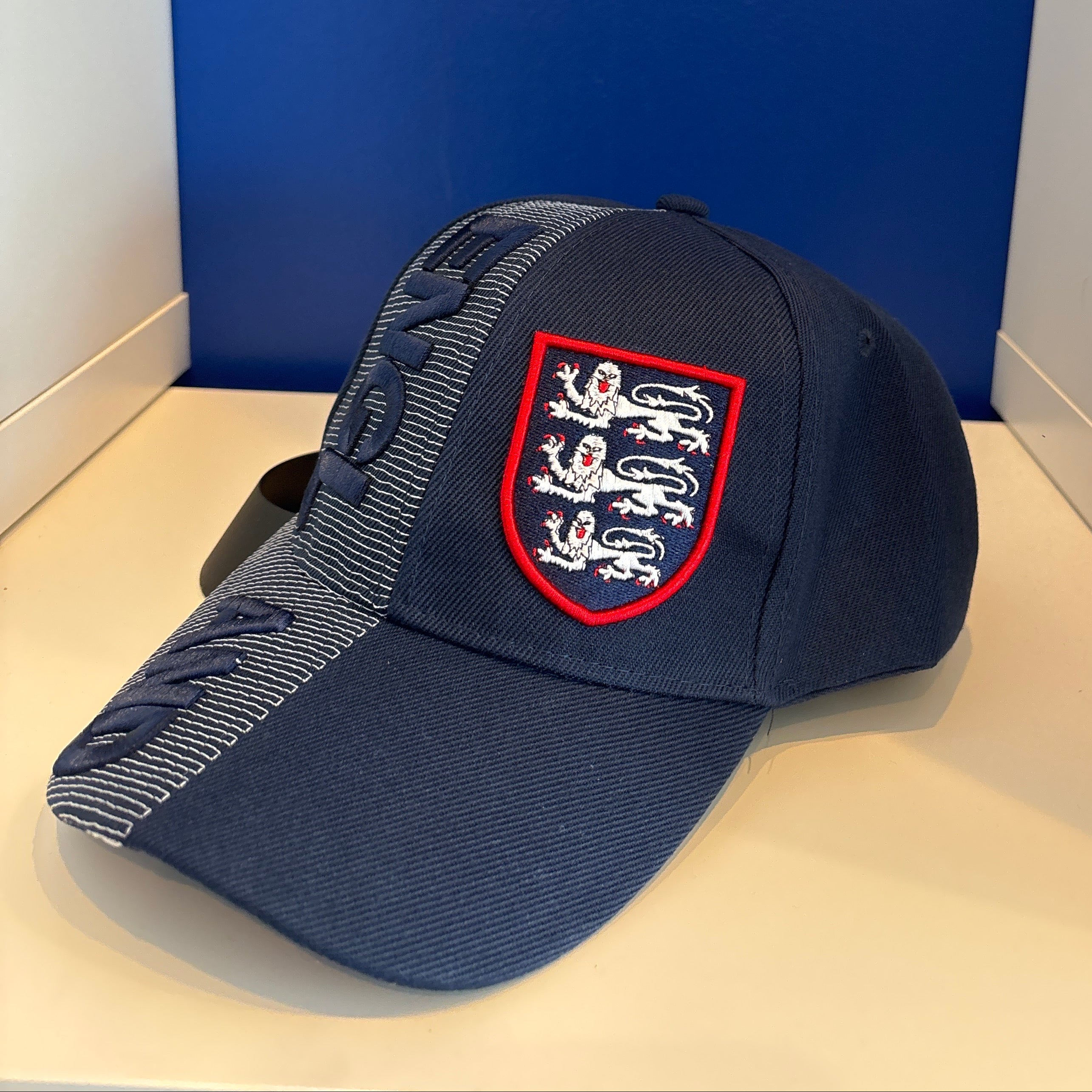Hat - 3D England Navy with Flag and Emblem with Adjustable Velcro Strap