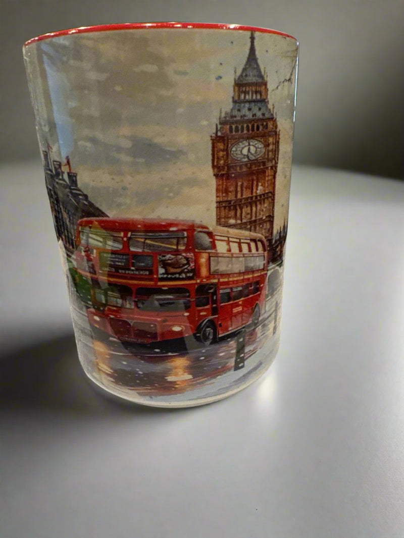 Mug 15oz. Custom Made Big Ben at Christmas.