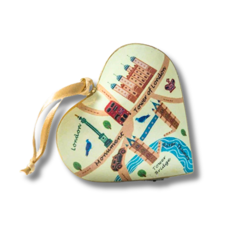 #47 Tinker Tailor Tower of London Heart Christmas Ornament
