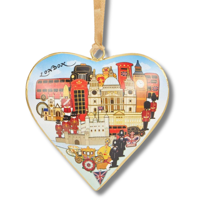 #49 Tinker Tailor London Landmarks Heart Christmas Ornament