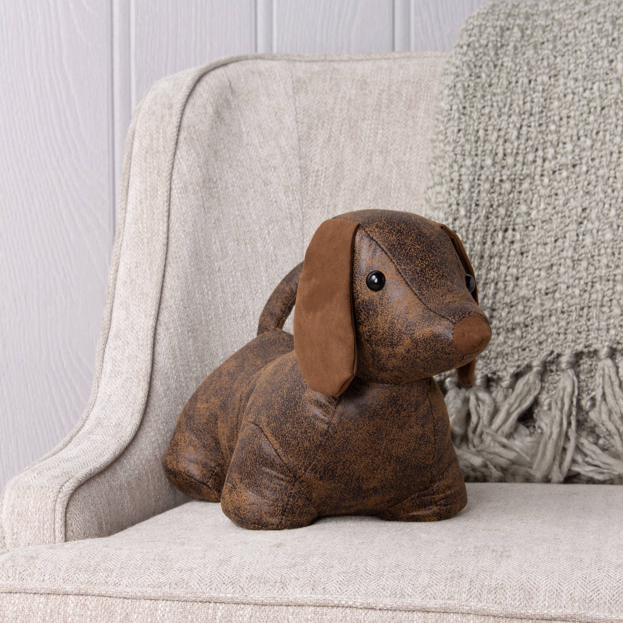 Door Stop - Dexter Daschund Dog  Brown (8" x 14" approx)