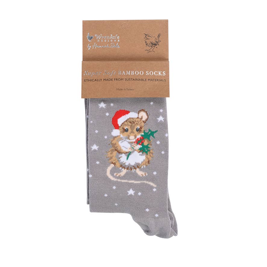 Mouse Christmas Sock - Christmouse - GREY