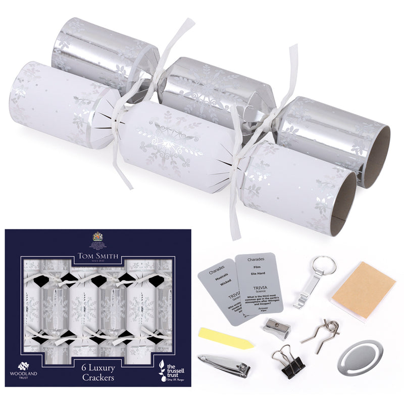 Tom Smith Silver Luxury Tree Mini Crackers (6x8")