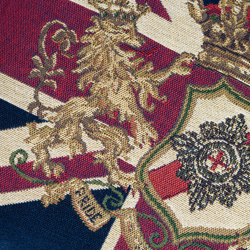 Cushion - Union Jack Lion Crest Flag Tapestry One sided Pattern 46 x 32cm (insert included)