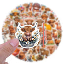 HIghland Cow Stickers 55 Pcs (assorted designs)