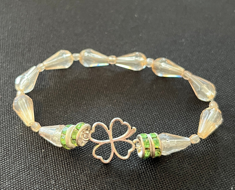 Jewelry. Bead Stretch Bracelet with Irish Charm
