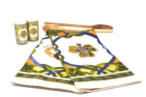 Irish Blessing & Emblems of Ireland Tea Towel Set of 2: Pack of 2