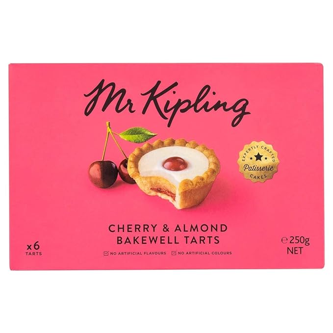 Mr Kipling Cherry & Almond Bakewell Tarts 6 Pack (1/2lb ship weight)