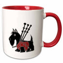 Mug 11oz - Two-Tone Red Funny Scottish Terrier Playing the Bag