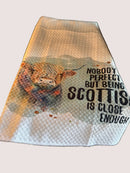 Tea Towel Handmade Design - Highland Cow with Message - Nobody Is Perfect