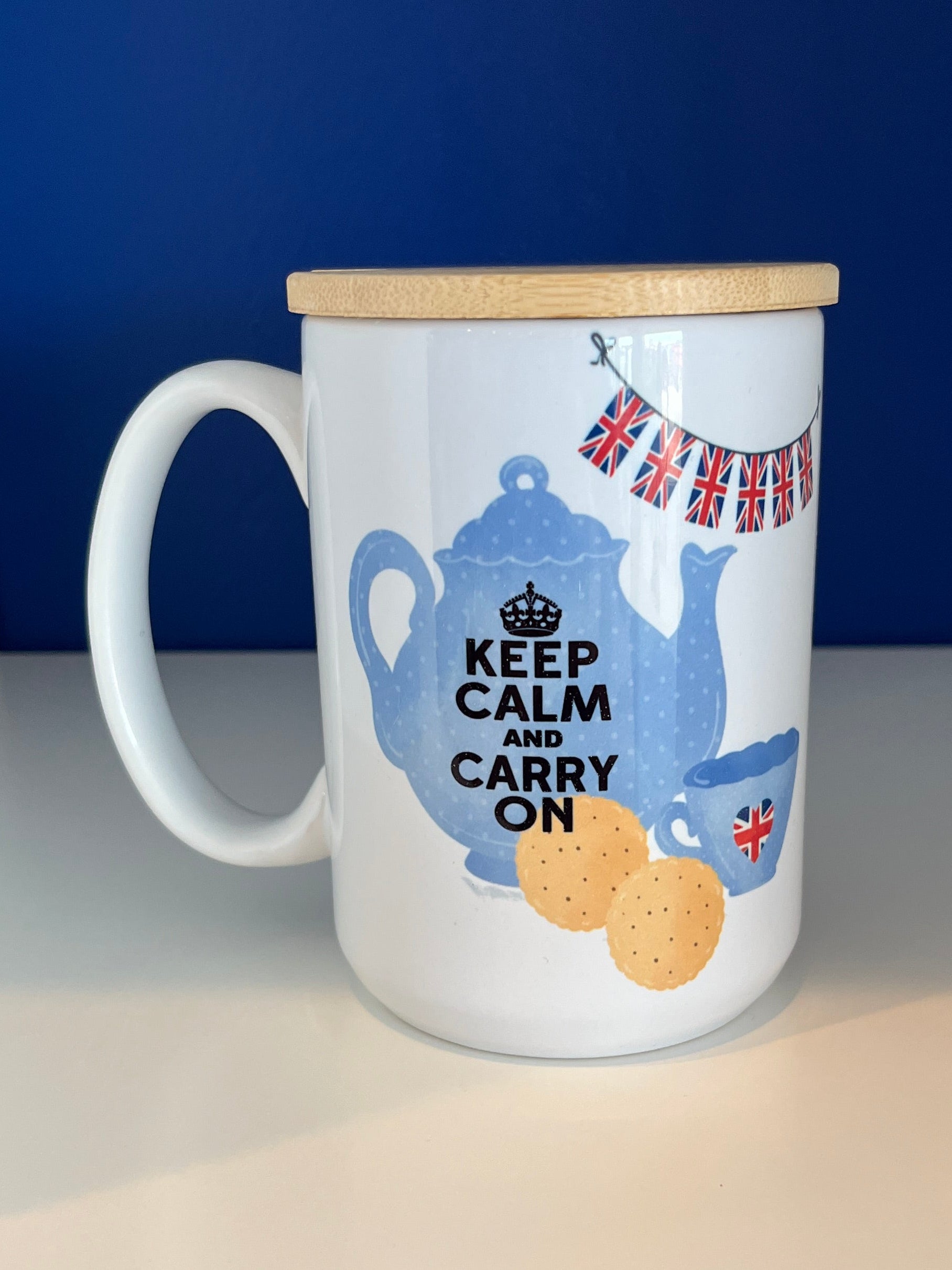 Mug 15oz Handmade Design - Teapot with Keep Calm and Carry On
