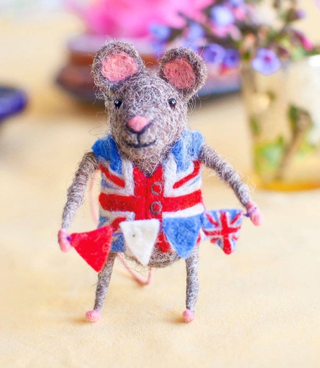 Felt Mouse - Union Jack Bunting 4.5" x3"