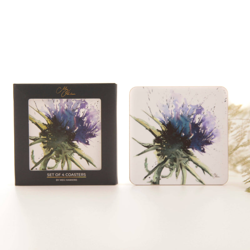 Coasters - The Thistles -  Thistle Watercolour Design