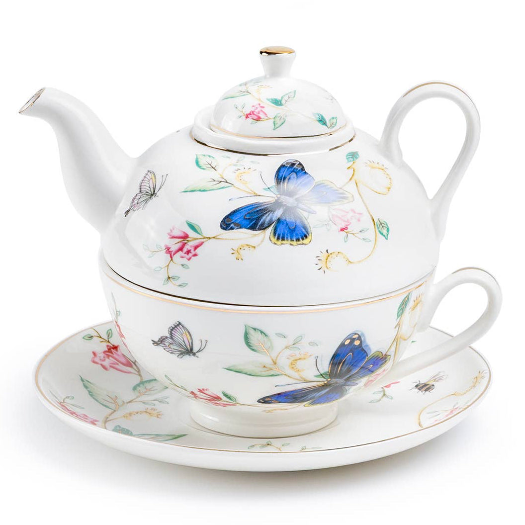 Tea For One Set - Butterfly Meadow Fine Porcelain
