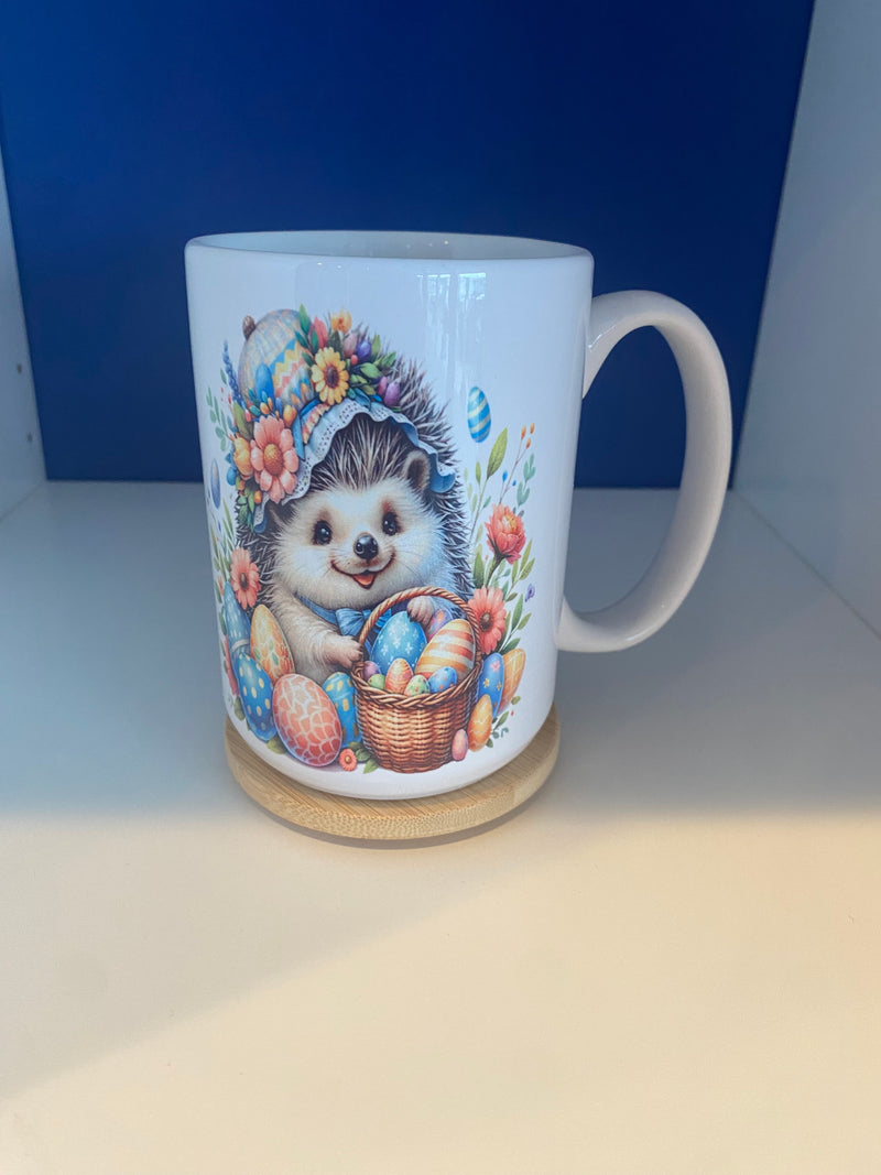 Mug 15oz. Custom Made Hedgehog Easter Egg