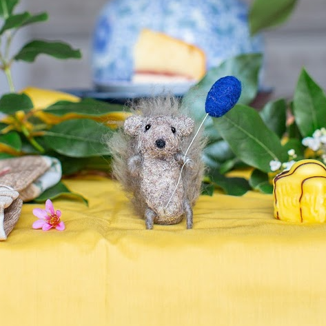 Felt Hedgehog - Baby Hedgehog with Balloon