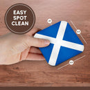 Coasters (soft) - Flag of Scotland - Scottish blue with white Saint Andrews Cross Saltire