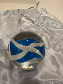 Paperweight - Handcrafted Scottish Flag St Andrew's Cross Size 1.5 H" x 2.5" W