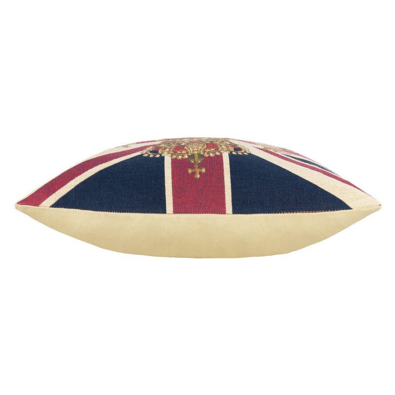 Cushion - Union Jack Lion Crest Flag Tapestry One sided Pattern 46 x 32cm (insert included)