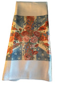 Tea Towel Handmade Design - Floral Union Jack 15" x 27"