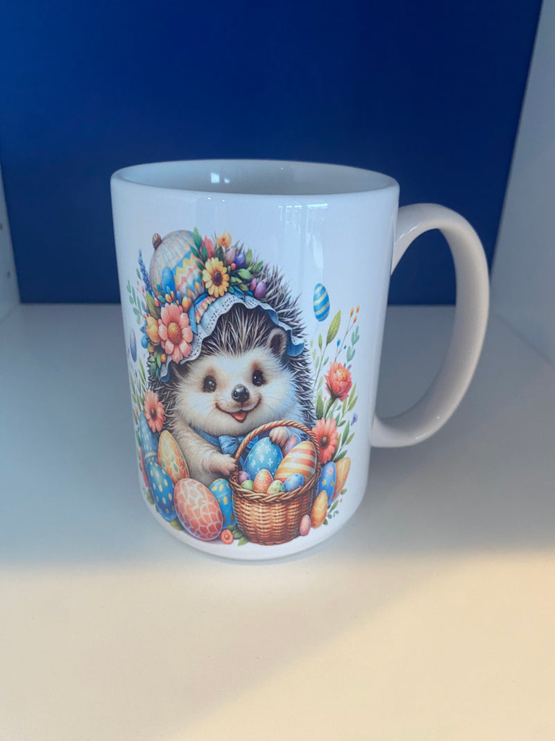 Mug 15oz. Custom Made Hedgehog Easter Egg