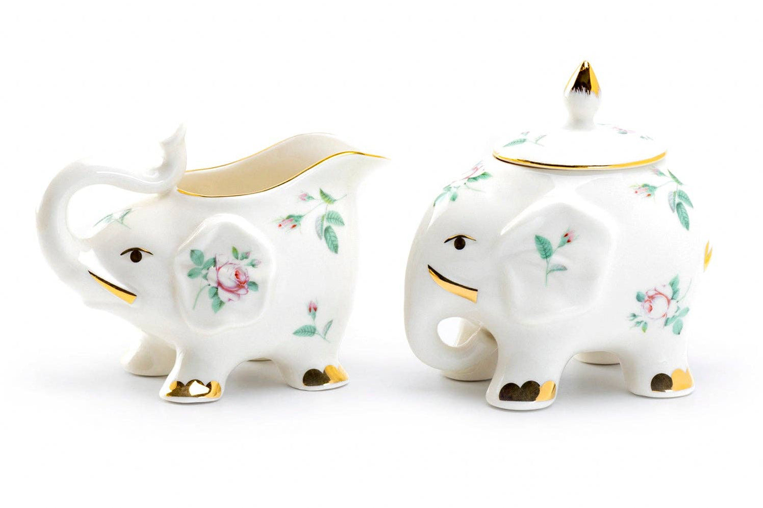 Sugar and Creamer Set - Rose Elephant Fine Porcelain