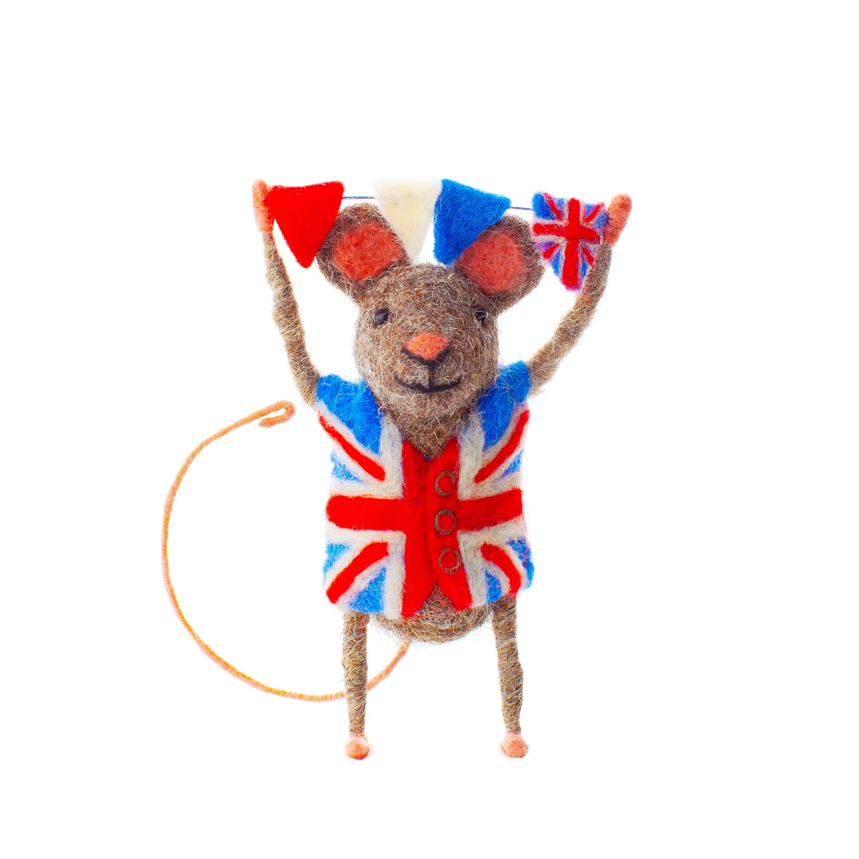 Felt Mouse - Union Jack Bunting 4.5" x3"