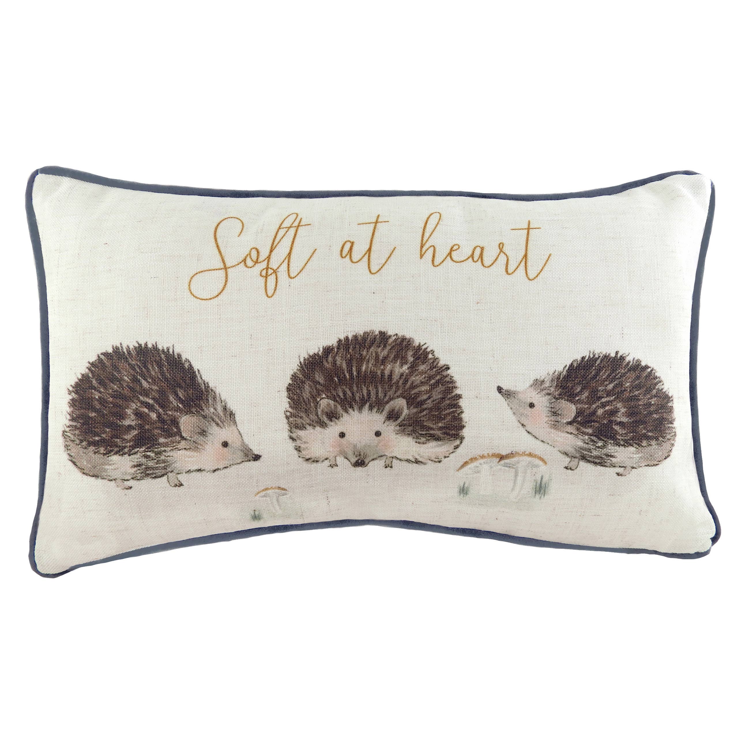 Cushion Cover only - Oakwood Hedgehogs Rectangular Cushion Brown:  11.8 x 19.6 in