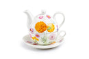 Tea For One Set - Dahlia Bloom Fine Porcelain