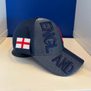 Hat - 3D England Navy with Flag and Emblem with Adjustable Velcro Strap