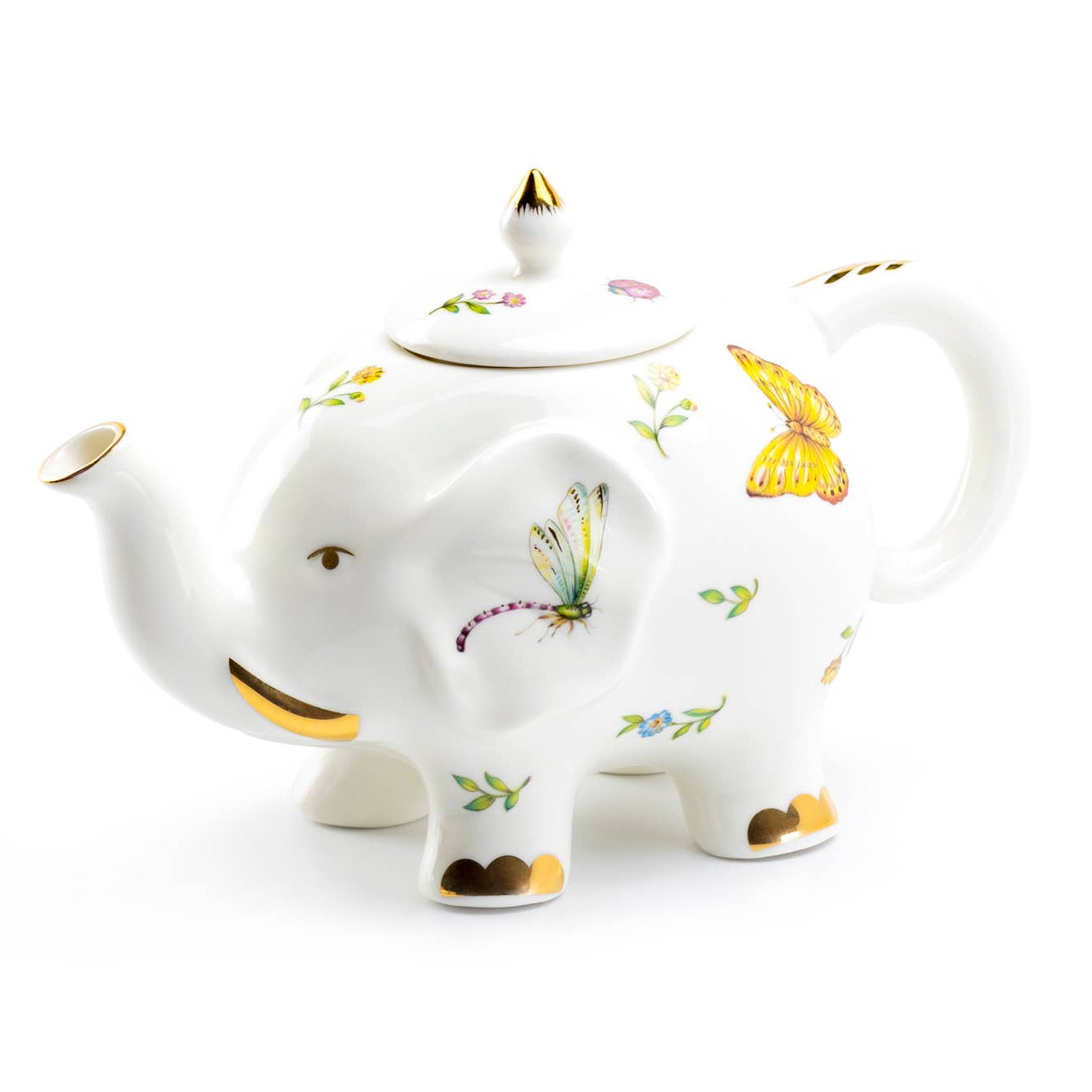 Teapot - Summer Garden. Elephant 32oz Fine Porcelain