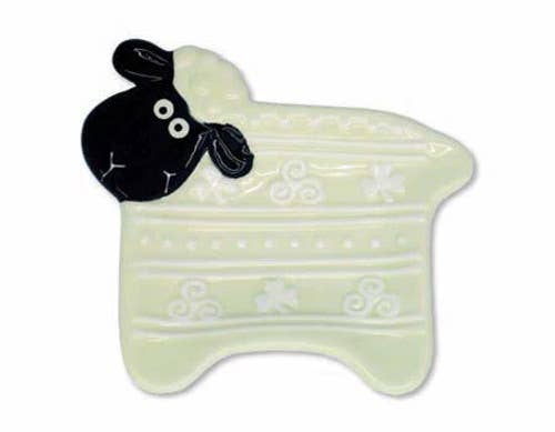 Teabag Holder Hand Painted Ceramic Wooly