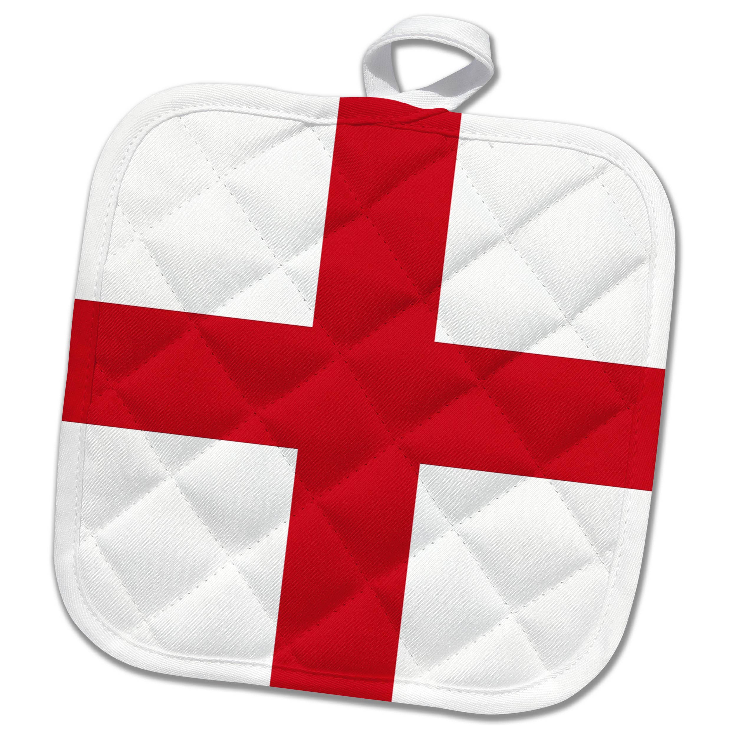 Potholder - St Georges Cross on white Size 8x8"
