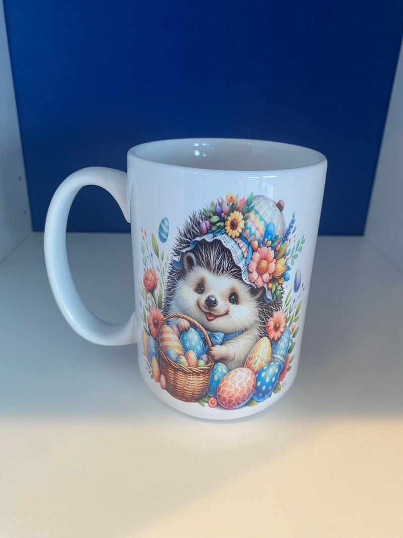 Mug 15oz. Custom Made Hedgehog Easter Egg