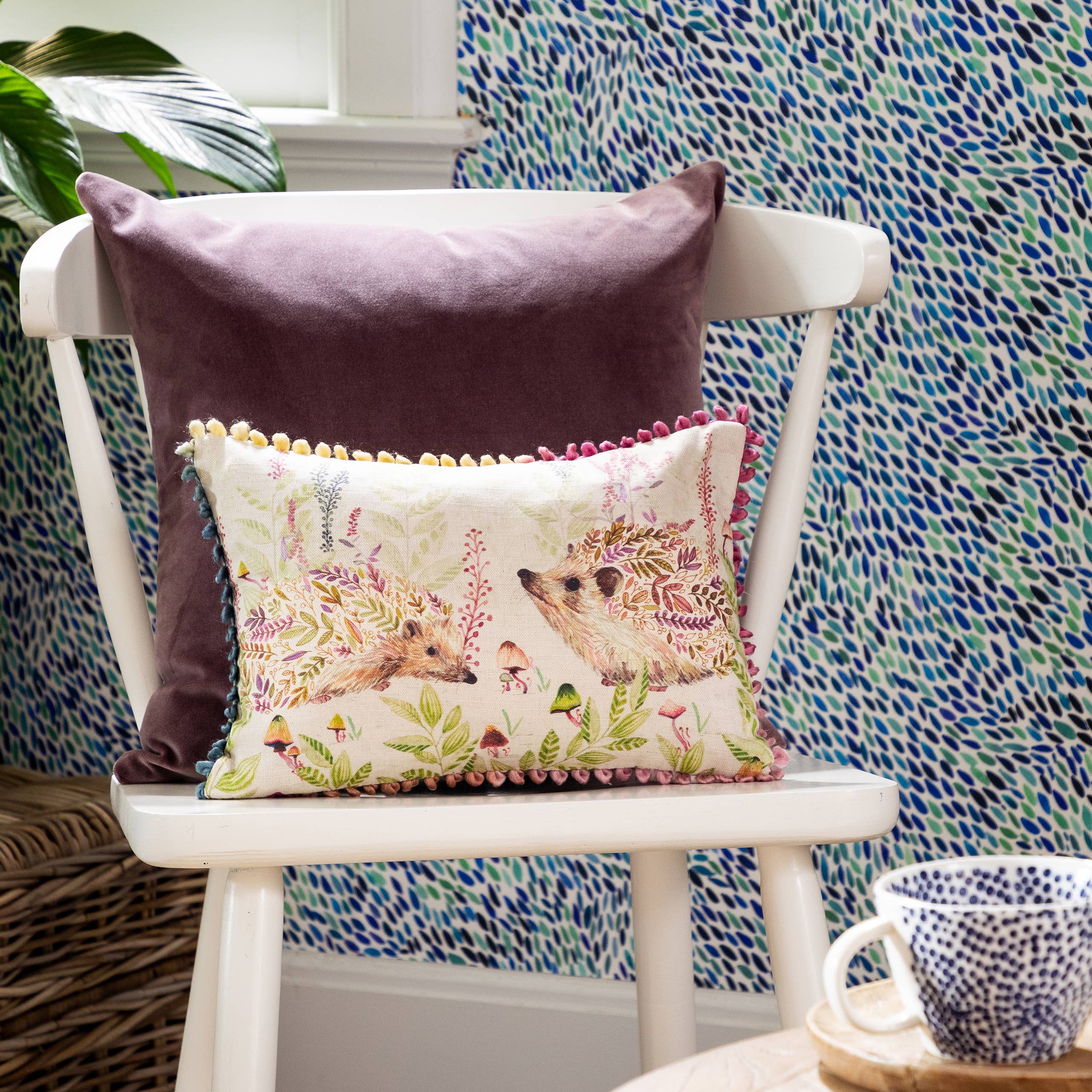 Cushion Cover Only - Buttons & Ginger Hedgehog Cushion Size 13" x 9"