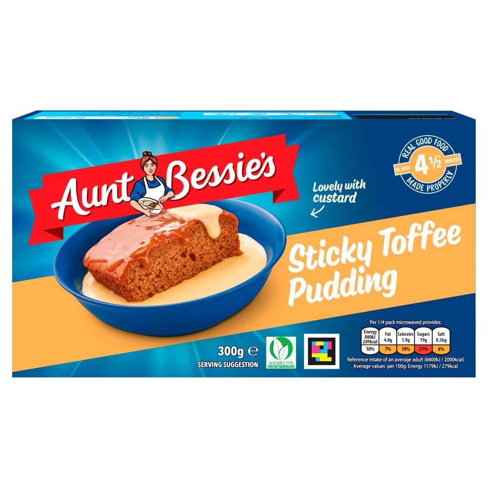 Aunt Bessies Sticky Toffee Pudding 300g (0.75 lb Ship weight)